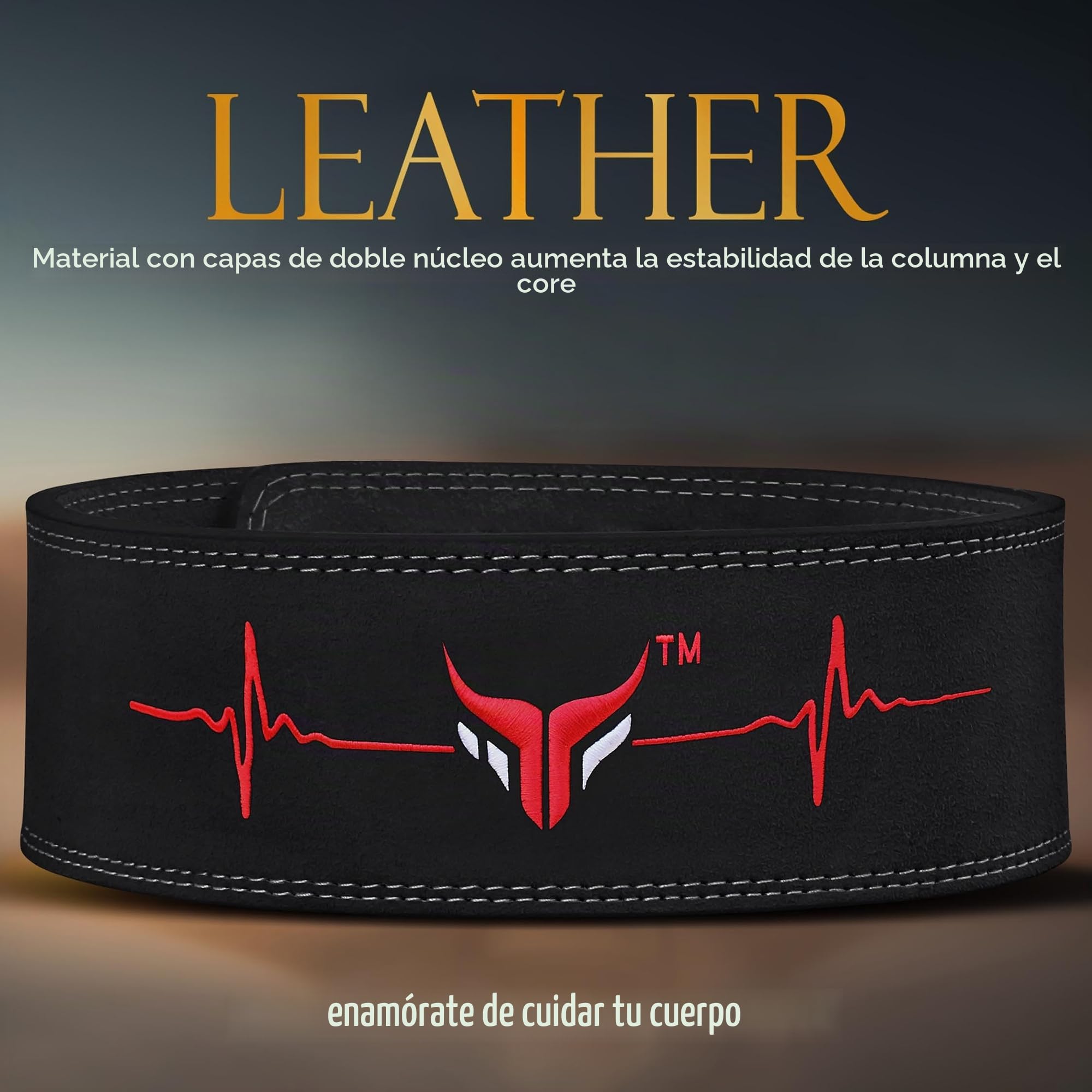 Mytra Fusion cinturon gym with Lever Buckle cinturon powerlifting for Hombre y Mujer 4" de ancho Piel Genuina cinturon gimnasio para gimnasio, entrenamiento, fitness y entrenamiento