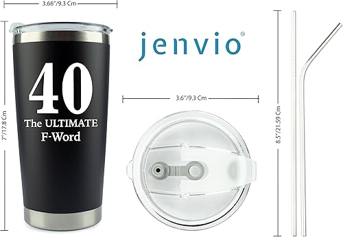 Miniatura 6 de JENVIO Regalos de 40 cumpleaños  40 is the Ultimate F Word  Vaso de acero inoxidable para hombres, mujeres, marido, esposa, ella, regalo de vino de
