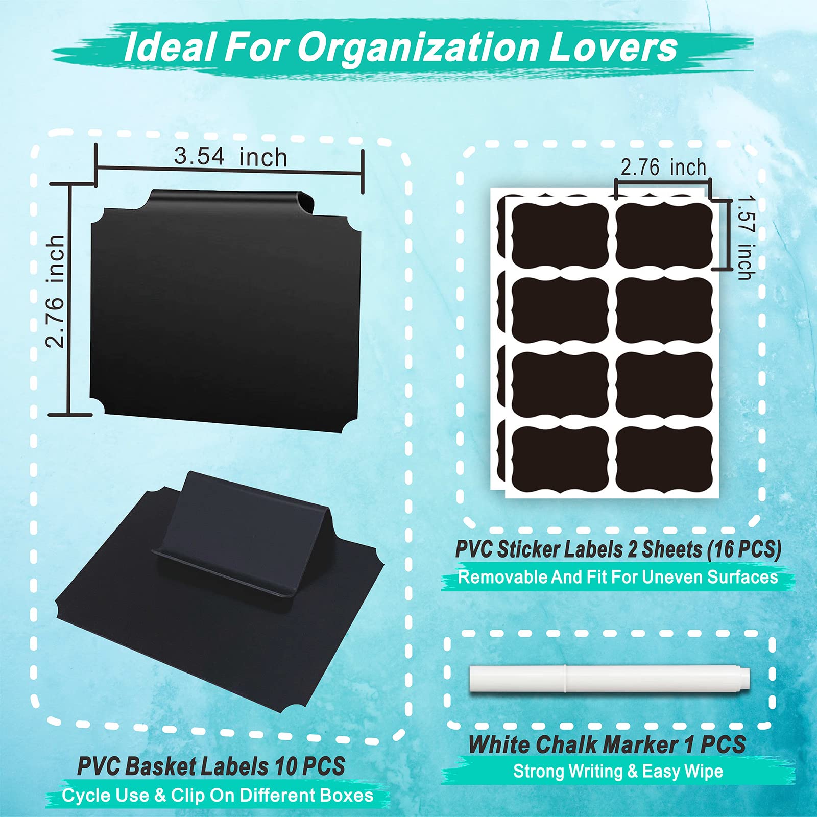 Snapklik.com : 27-Piece Set Of Basket Labels Clip On For Storage Bins ...