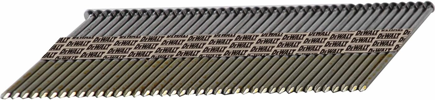 Framing Nails, Paper Tape, 30-Degree, Ring Shank, Galvanized, Bright Finish, Off-Set Round Head, 3-Inch x .120-Inch, 2000-Pack (DPT-10DR120GFH)