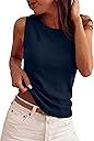 PRETTYGARDEN Sleeveless Sweater Tops for Women 2026 Summer Dressy Ribbed Tank Tops Spring Business Casual Work Shirts Blouses