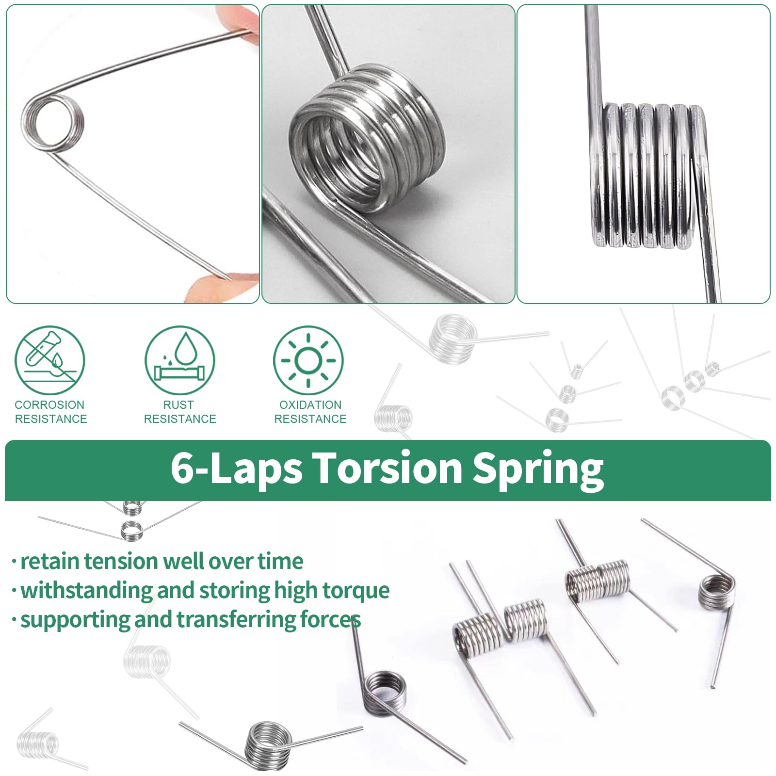 115Pcs 29 Sizes Stainless Steel Mechanical Small Springs Assortment Kit Contains 45/90/120 Degree 6 Laps Torsion Springs and Compression Spring for Shop Home Repairs — Amazon image 5
