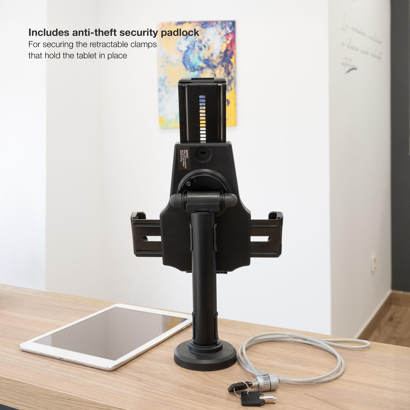 TOOQ TQTDS0812 - Soporte de Mesa/Pared Profesional para Tablet con Antirrobo, Negro