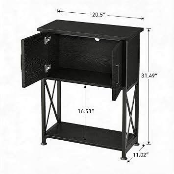 Herture PG06YGB 5-10 Gallon Aquarium Stand Metal Double Aquarium Stand with Cabinet for Storage of Aquarium Accessories Heavy Duty 20.4 L x 11.05 W Tabletop, 500lb Capacity, Black