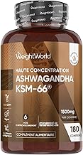 Ashwagandha KSM-66 1500mg/Day, 180 Vegan Micro-Tablets (6 Months), 5% Withanolides, Ashwagandha Extract Powder Ratio 12:1 (Ginseng Indian Withania Somnifera)