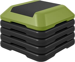 SPORTNOW Step de Aeróbic Step para Fitness Stepper Antideslizante con Altura Ajustable de 10/15/20/25/30 cm Carga 150 kg para Entrenamiento en Casa Gimnasio