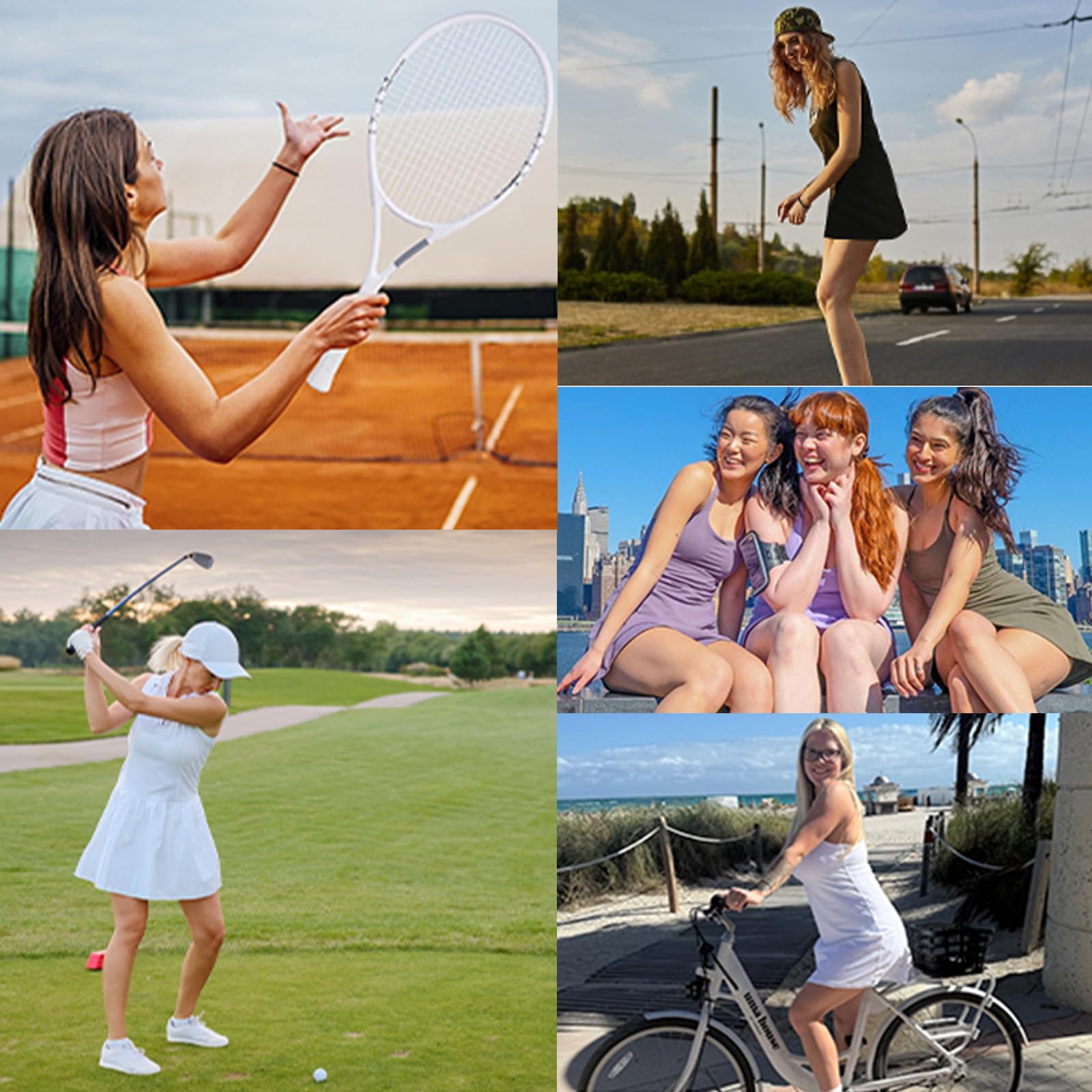 Vestidos de Tenis para Mujer Vestido de Entrenamiento de Golf 2 en 1 Mujer sin Mangas Athletic Dress Verano Vestido Deportivo