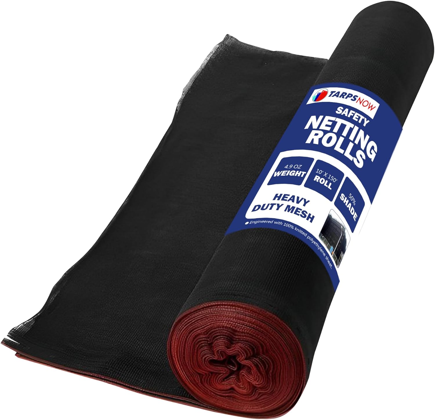 Tarps Now 50 Shade Waterproof Scaffold Safety Netting Rolls with Buttonholes