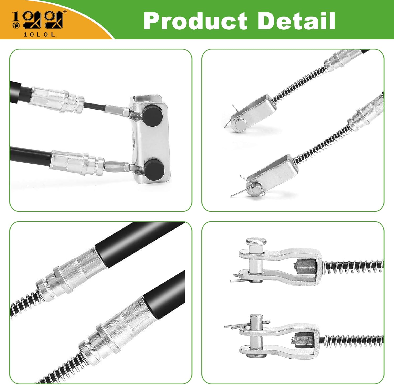 10L0L Brake Cable Set Passenger and Driver Side Fits EZGO (94+) TXT or Medalist Golf Cart Replaces 70969-G03