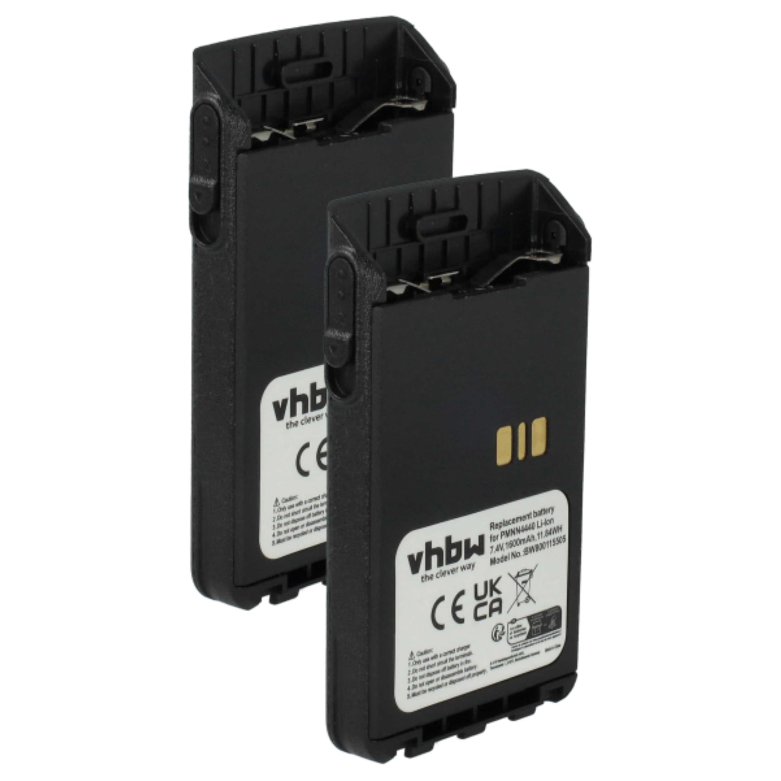 vhbw 2X Batterie Compatible avec Motorola MOTOTRBO DP3441 Radio Talkie-walkie (1600mAh, 7,4V, Li-ION)