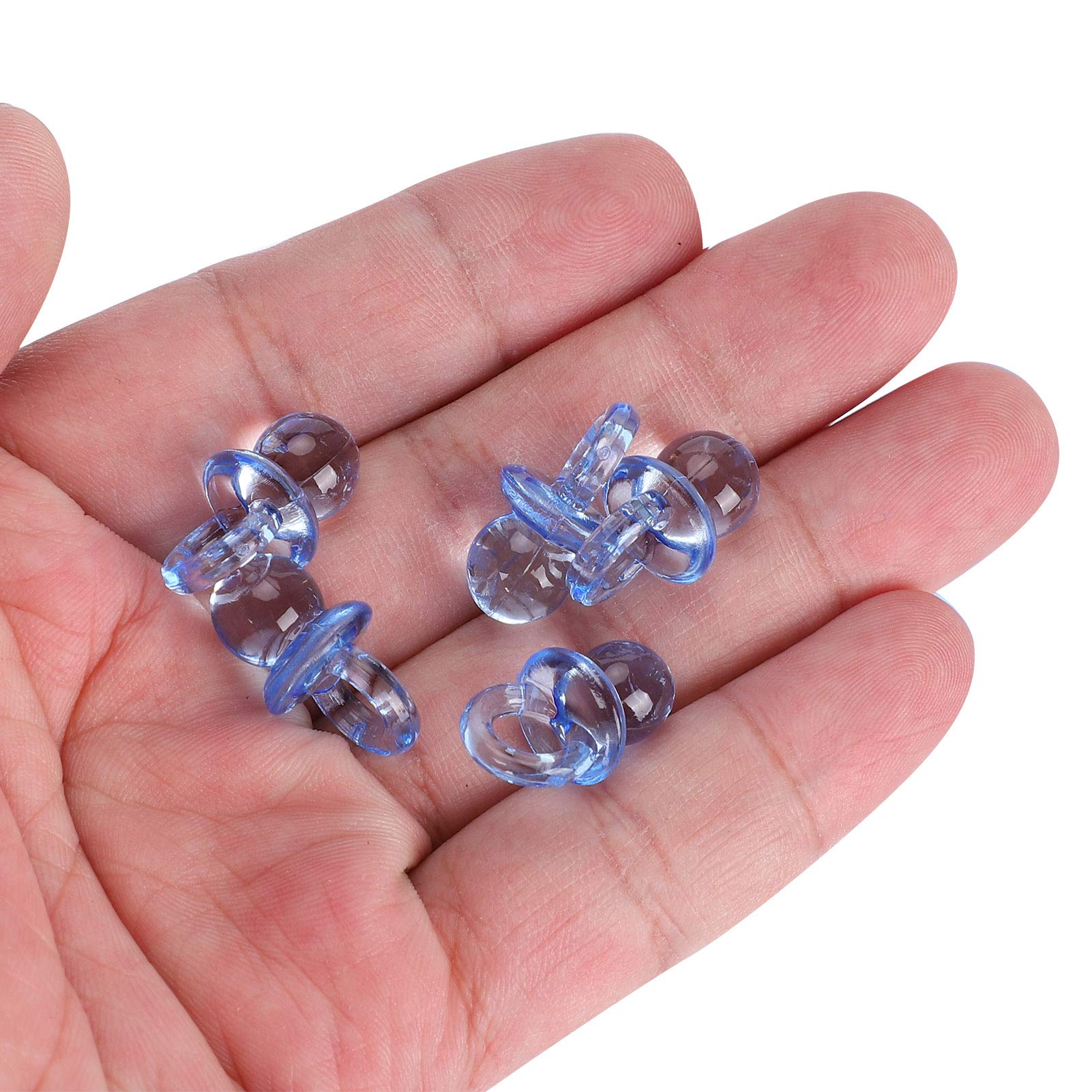 200Pcs Acrylic Pacifier Nipples Baptism Collectibles Birthday Decoration Accessories Pink (Blue)