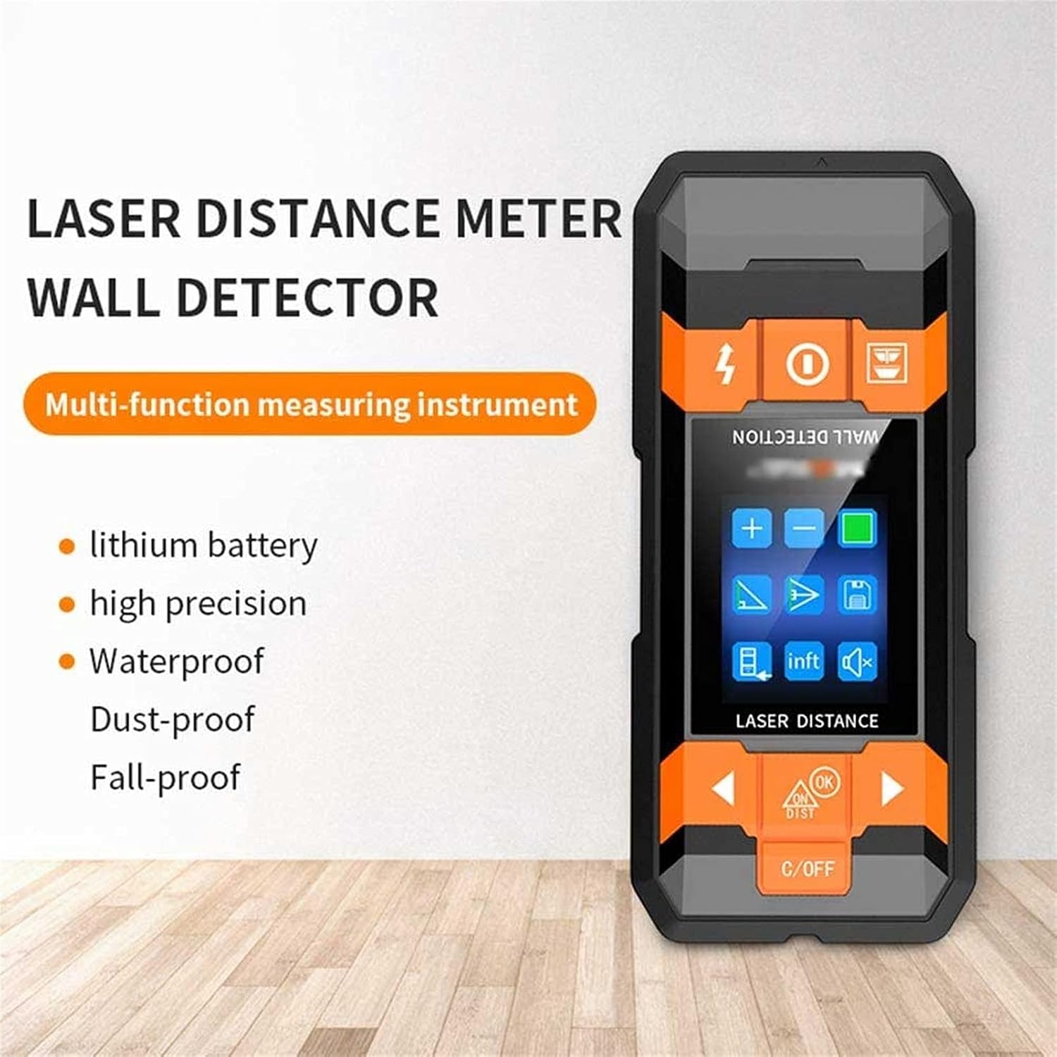Stud Finder, Stud Detector 4 in 1 Mutifunction Wall Scanner with Upgraded Smart Sensor, HD LCD Display and Audio Alarm for The Center and Edge of Metal, Studs, AC Wire LCD Display