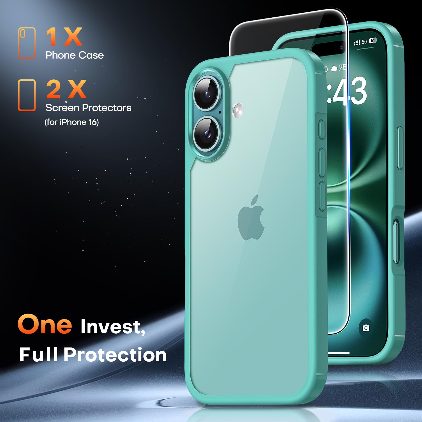 TAURI for iPhone 16 Case with HD Screen Protector - Image 2