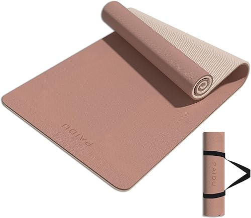 Yoga Mat 8mm Super Thick TPE Fitness Mat  SGS Certified  Non-Slip, Odorless & Tear-Resistant  Unisex with Strap  for Yoga, Pilates, Meditation &