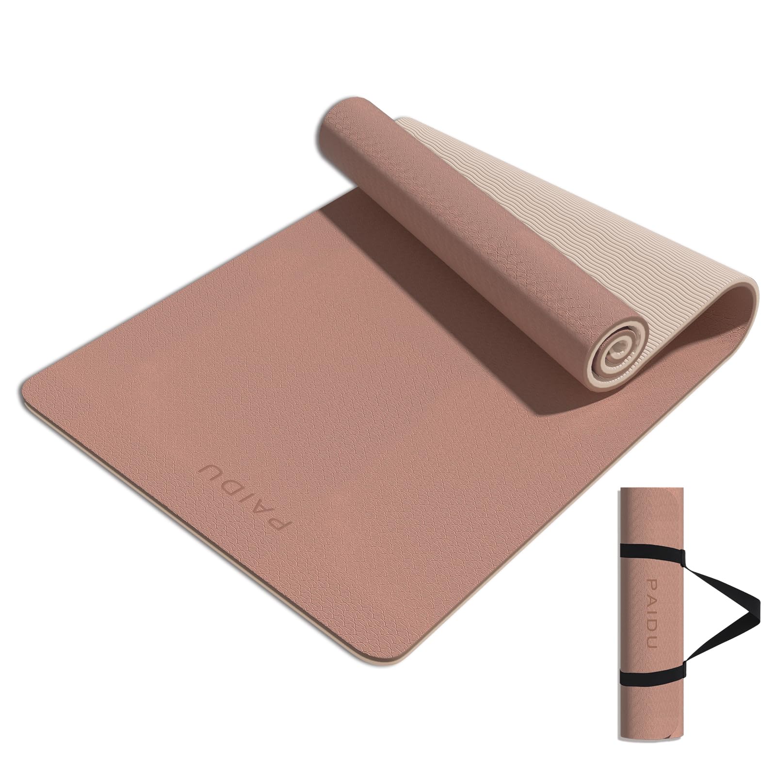 PAIDU Yoga Mat 8mm Super Thick TPE Fitness Mat | SGS Certified | Non-Slip, Odorless & Tear-Resistant | Unisex with Strap | for Yoga, Pilates,