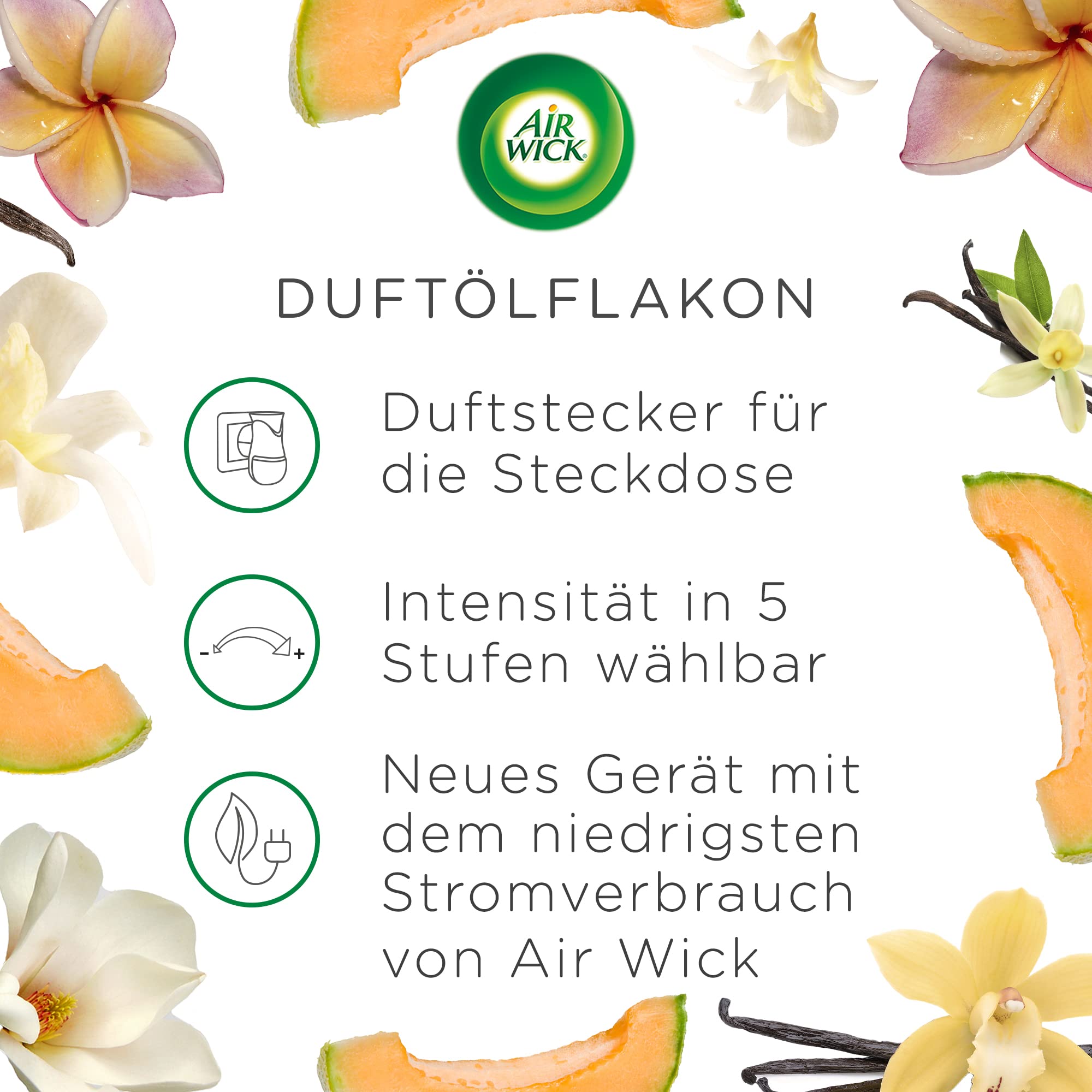 Air Wick Duftölflakon Nachfüller Sommervergnügen – Blumig-frischer Raumduft – 6er Duftöl Set – Plastikfreie Verpackung