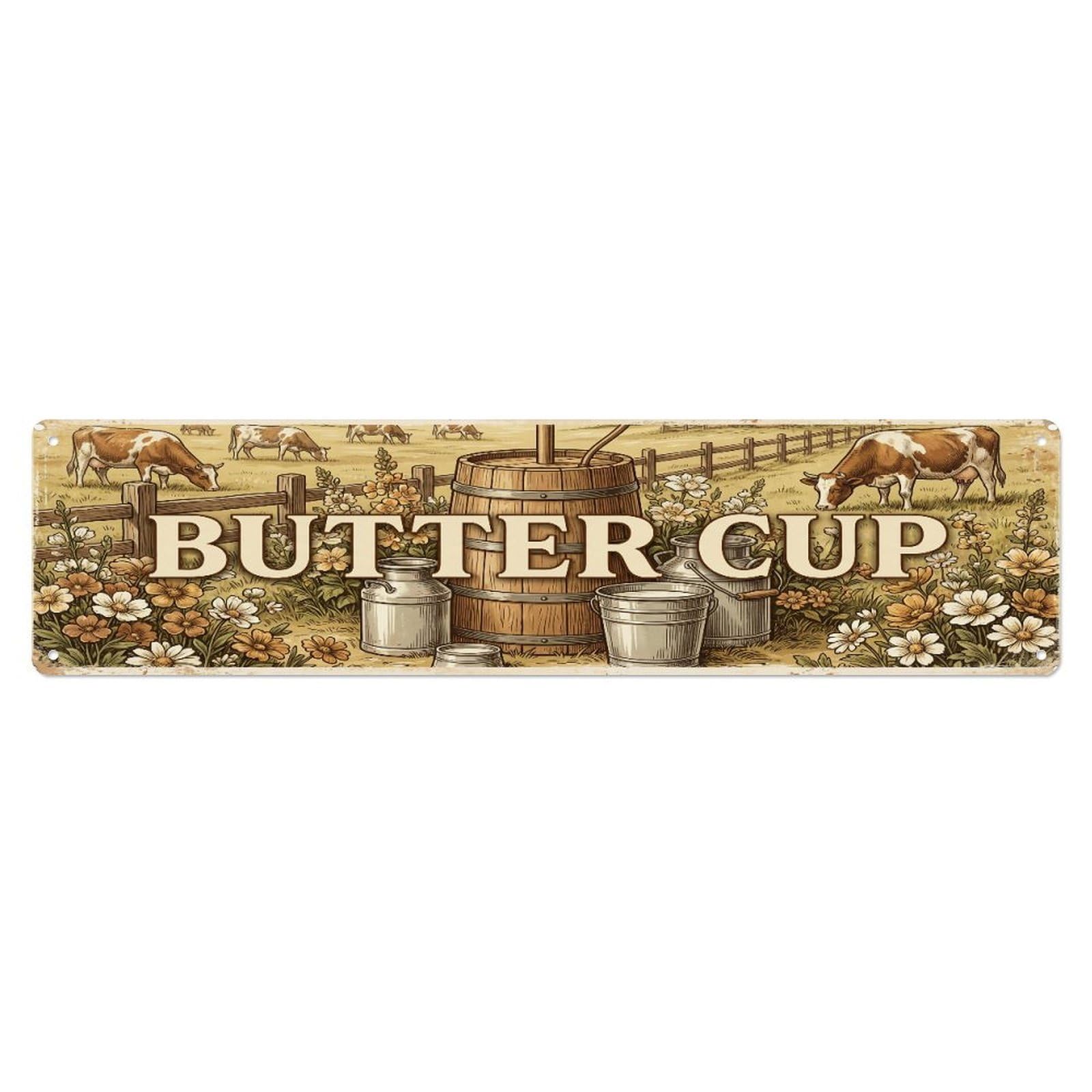 Xanthor Style Metal Tin Sign Vintage Yard Butter Farmhouse Funny Cow Backyard Farm