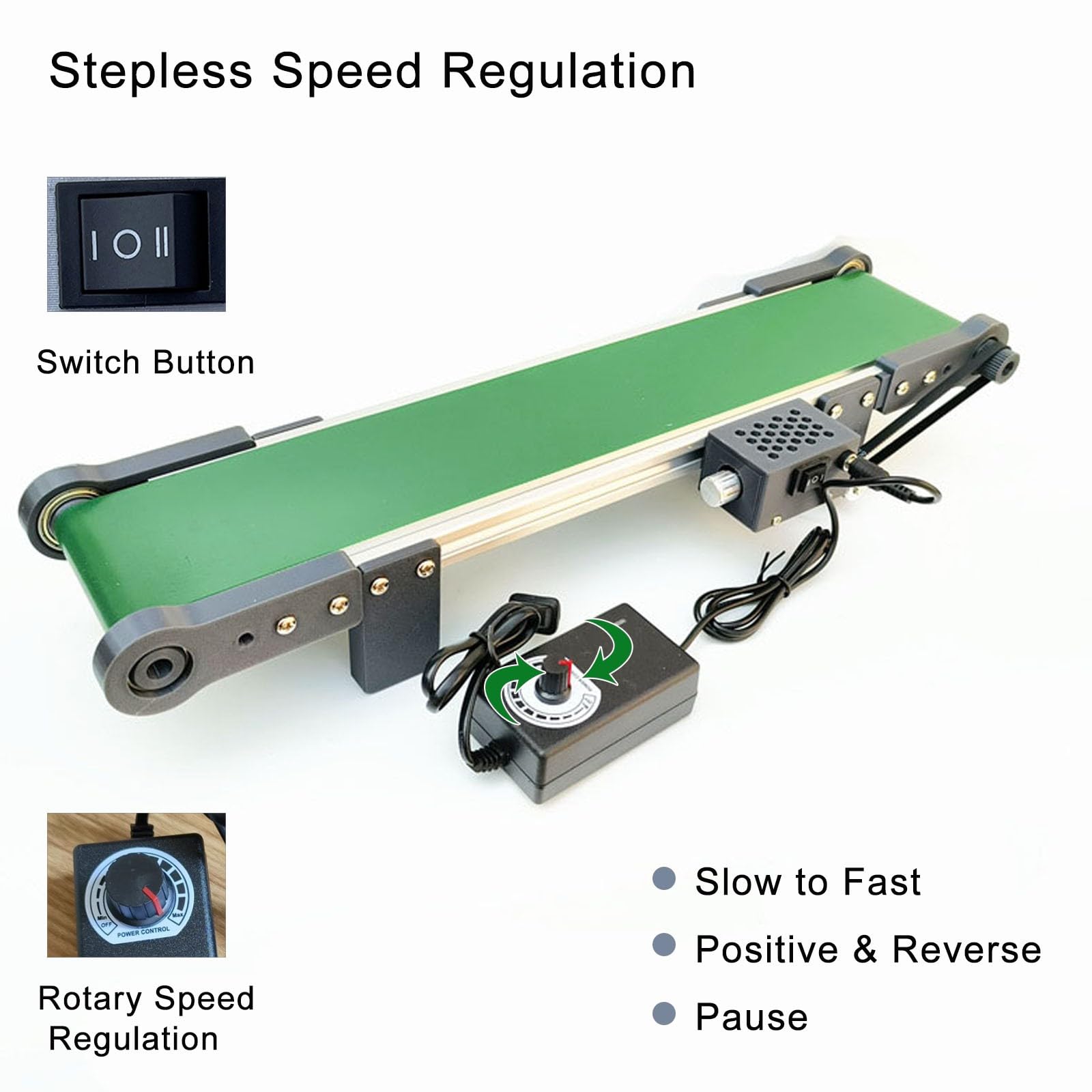 Forplubossmmp Mini Förderband 70cm - Desktop Logistikband Mit Geschwindigkeitsregelung