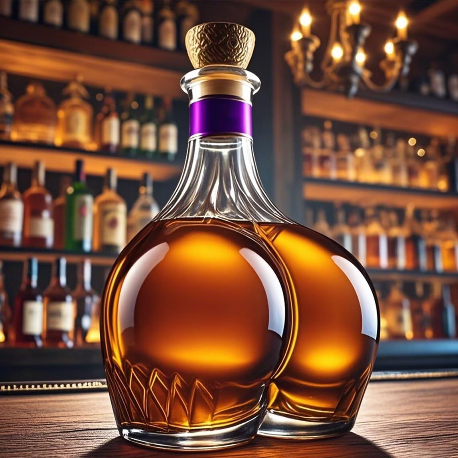 300ML Decantador Whisky Arte Escultura - Decantador De Whisky De Cristal Novedoso, Jarra Vino Con Diseño Soplado, Botella De Whisky 3D Con Forma De Trasero Divertido