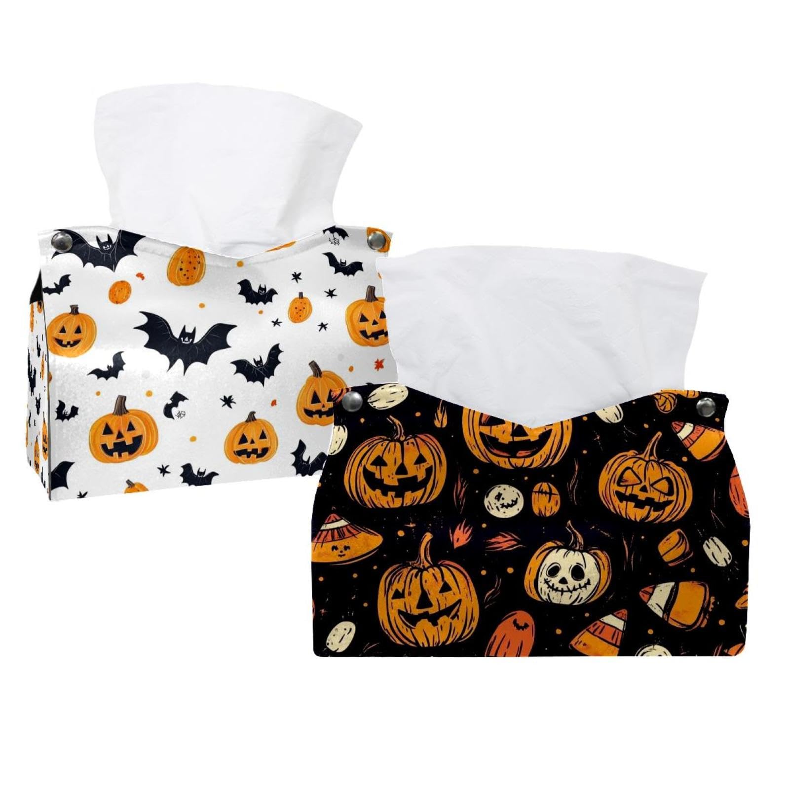 Boîte à mouchoirs Halloween en tissu pour décorer votre table de salon festive