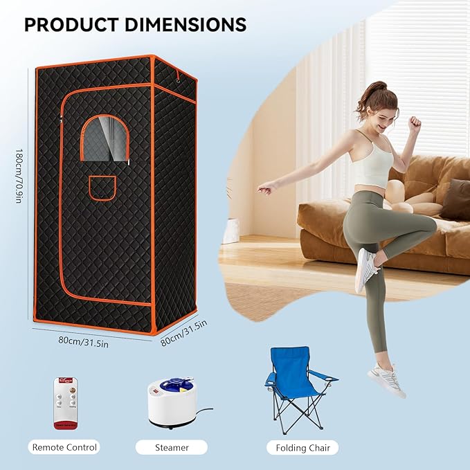 Sauna Box Portátil para Hogar, Vapor, 1000W, 1.9m Altura miniatura 2