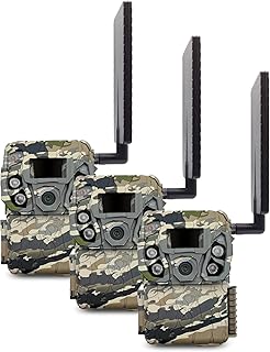 Browning Trail Cameras Defender Vision Pro HD 24MP Dual SIM Hunting Game Trail Camera 3 Pack, Ultra High Gain Antenna 110' Night Detection Range Smartphone App Compatibility Limited Edition Ovix Camo