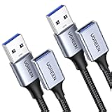 2 Pack USB Extension Cable (3 FT+ 3 FT), Nylon Braided Extender Compatible With Webcam, Camera, Phone, Hub, Mouse, Keyboard, Printer, Hard Drive, Headset