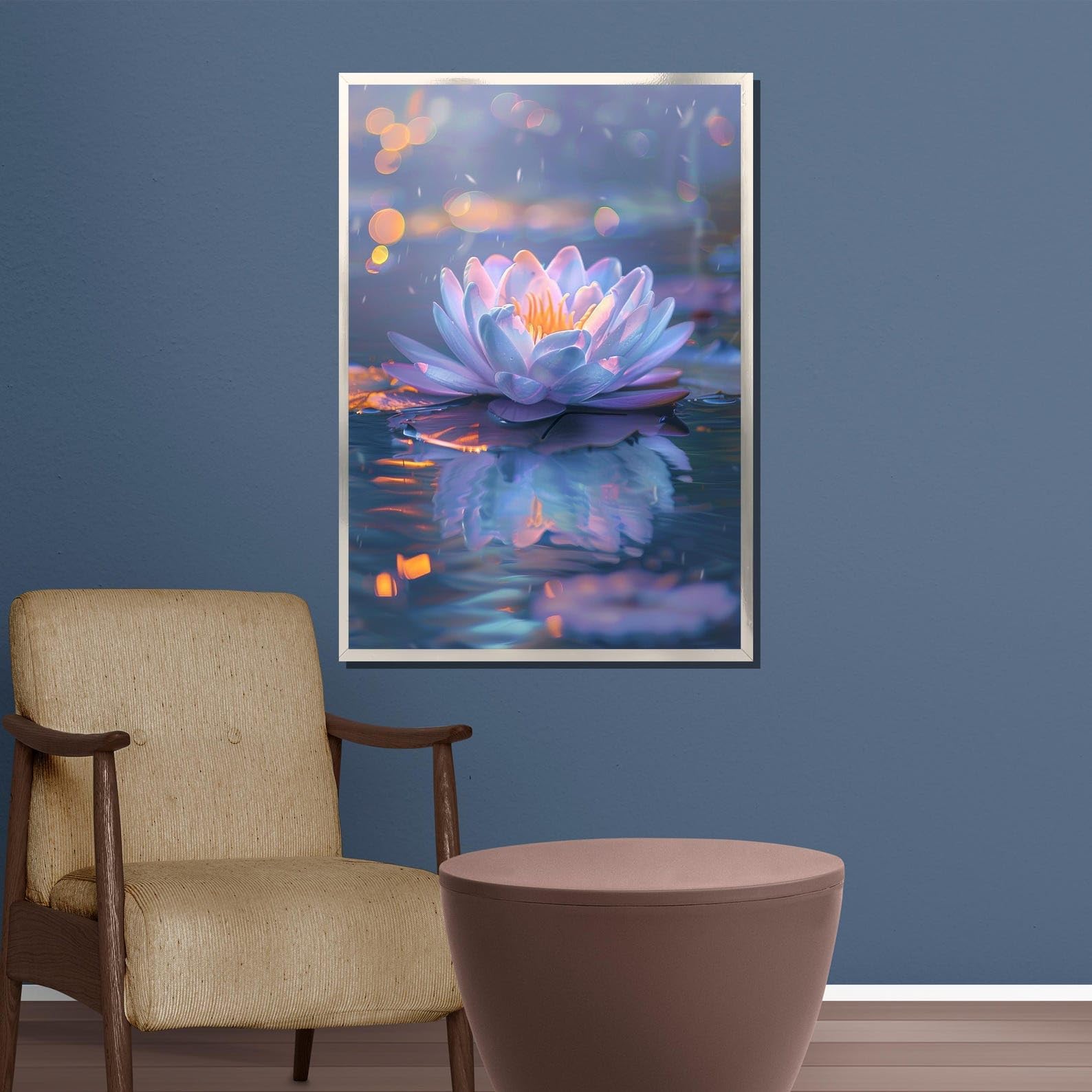 Tableau fleur de lotus et reflet zen pour une harmonie intérieure - 8