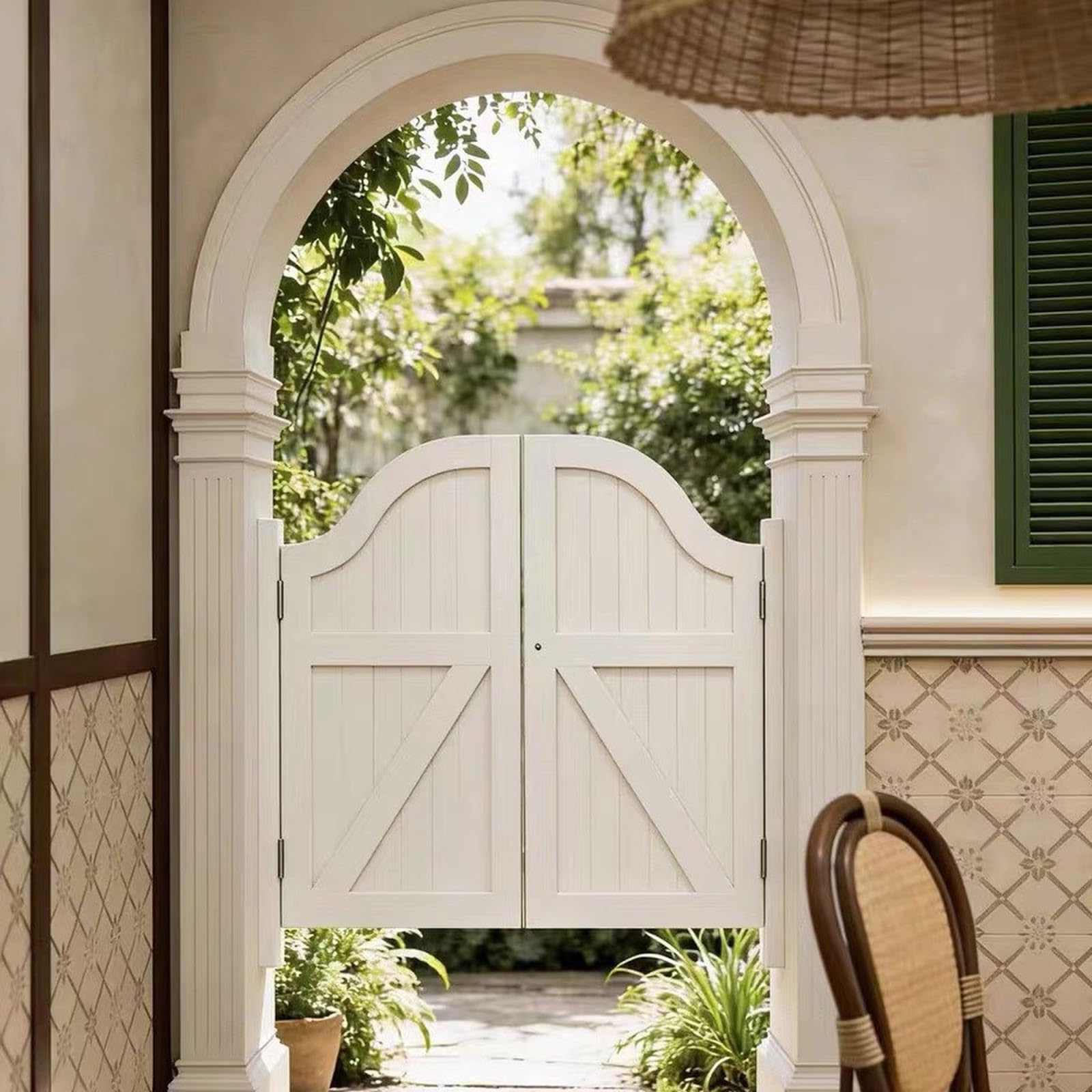 Porte battante double, porte Saloon en bois porte pivotante avec charnière | Portes Battantes 70-150cm large, Porte de Séparation pour intérieur couloir cuisine café bar(Noir,W110 x H90cm)