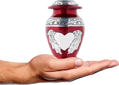 Miniatura 26 de Urnas pequeñas moradas para cenizas humanas - Alas de ángel y mini urnas de corazón - Urnas de recuerdo de cremación para cenizas - Soporte