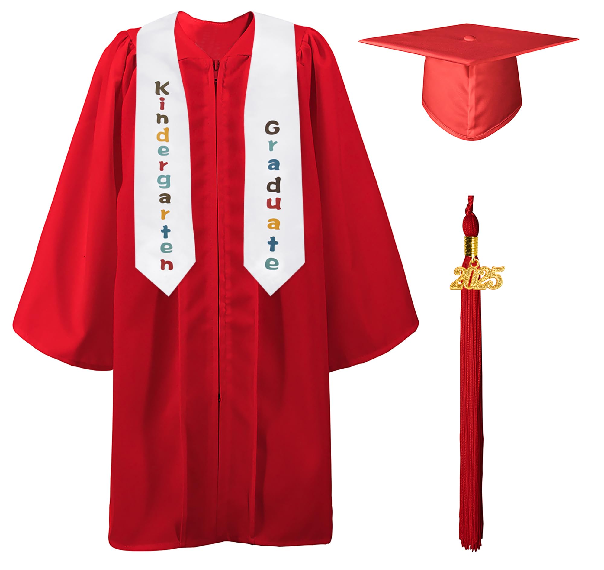 GraduatePro Kindergarten Graduation Cap and Gown Stole Package 2025 Tassel Set for Kids