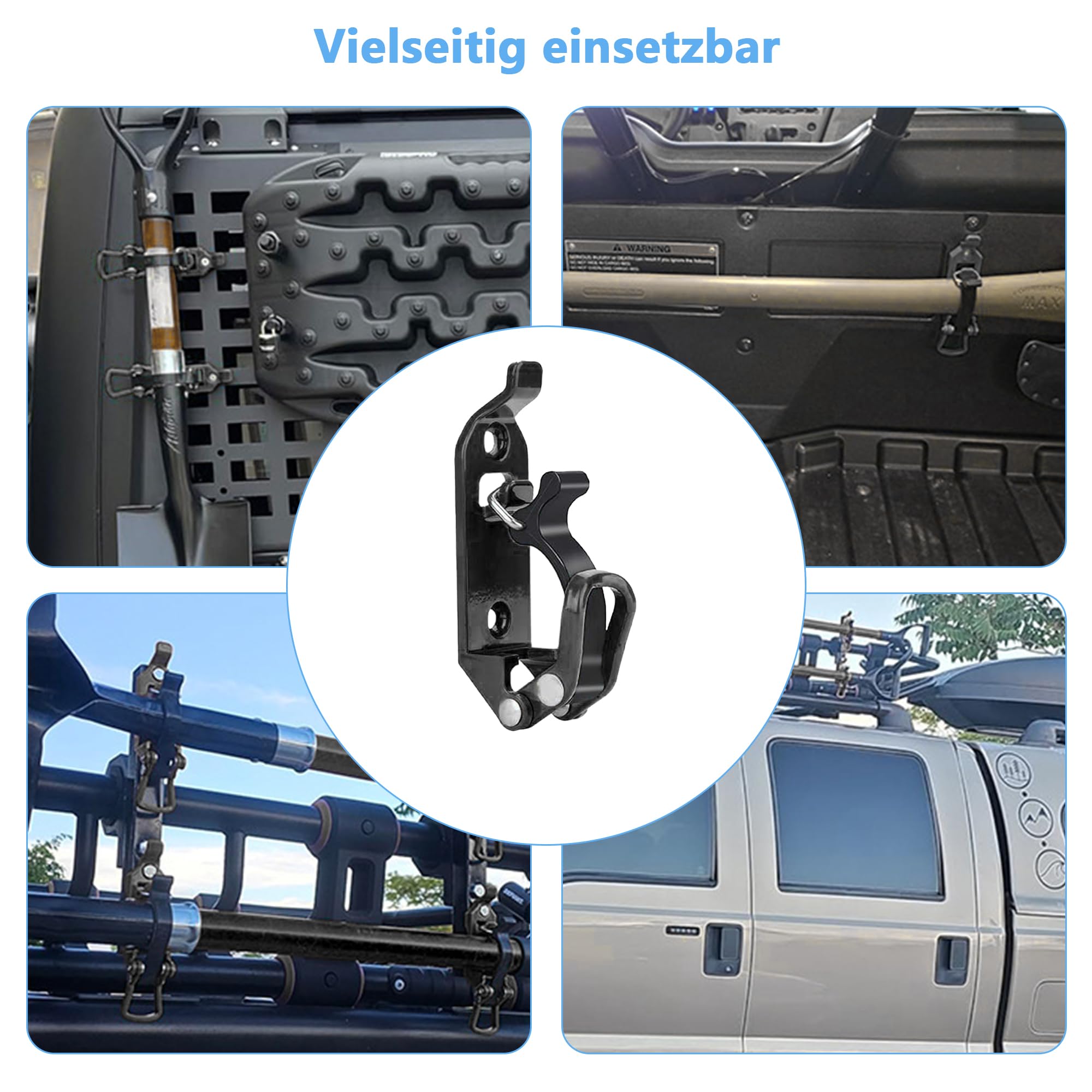 Supports de Pelle pour Galerie de Toit: 6 Pièces Support de Pelle Accessoires Camion avec Vis et Écrous pour Porte-Bagages de Camion Voiture Bateau Outils (Noir)