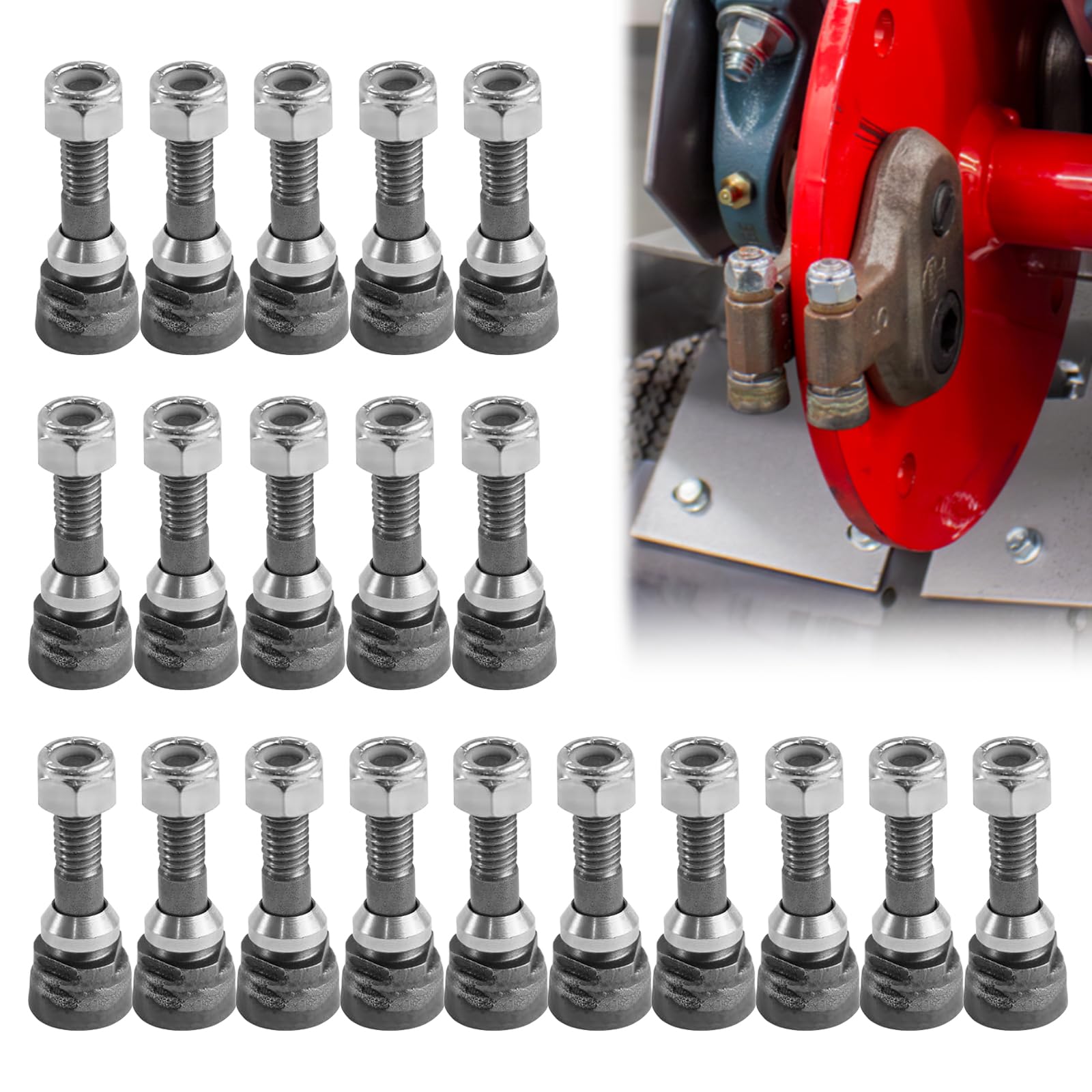 JOJOCY 20 Pack Stump Grinder Teeth for 500 Series, Alloy Steel with Tungsten Carbide Tips, Lightweight & Compact Design