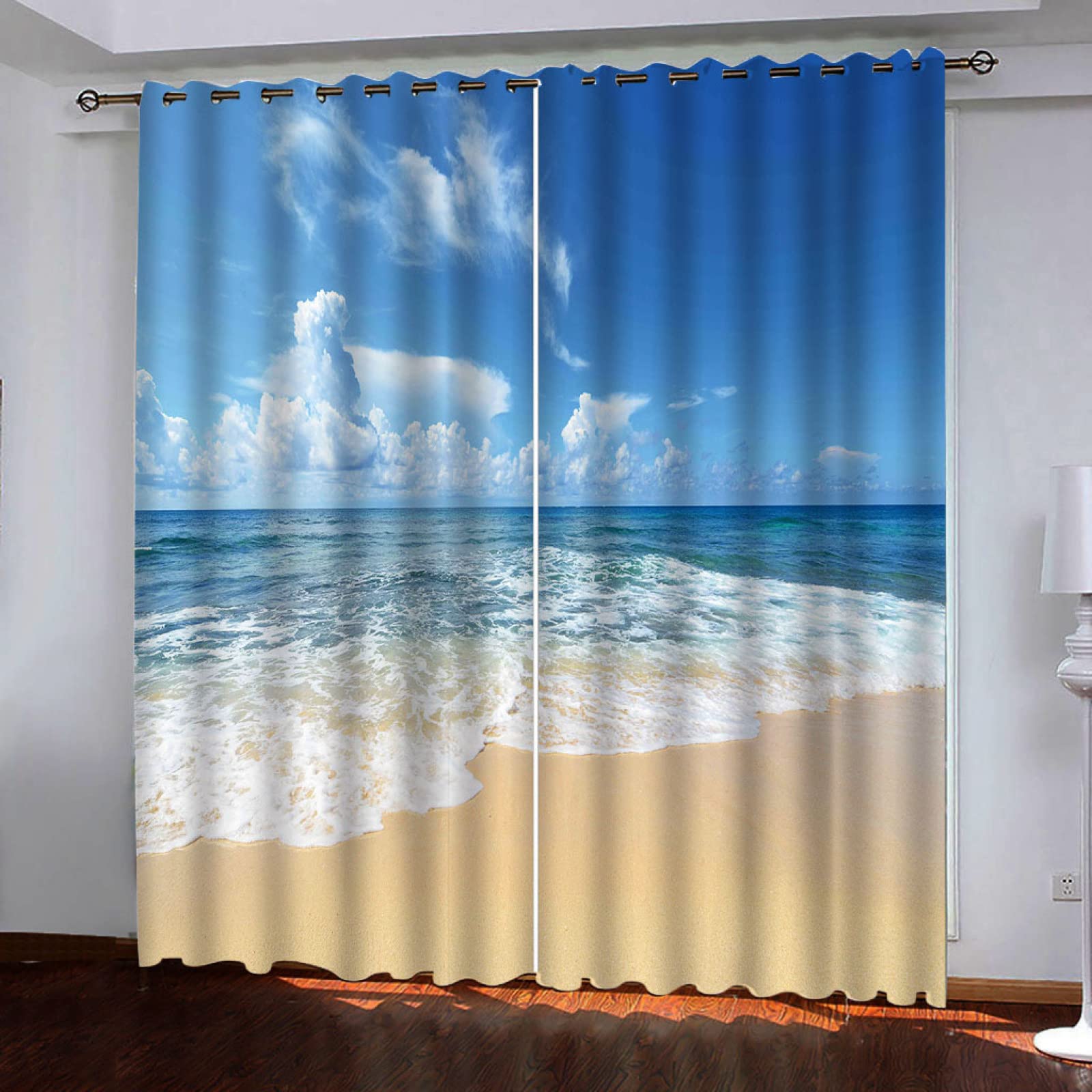 Amazon｜防音カーテン 遮音カーテン 幅100 x 丈178 cm x 2枚入 シー