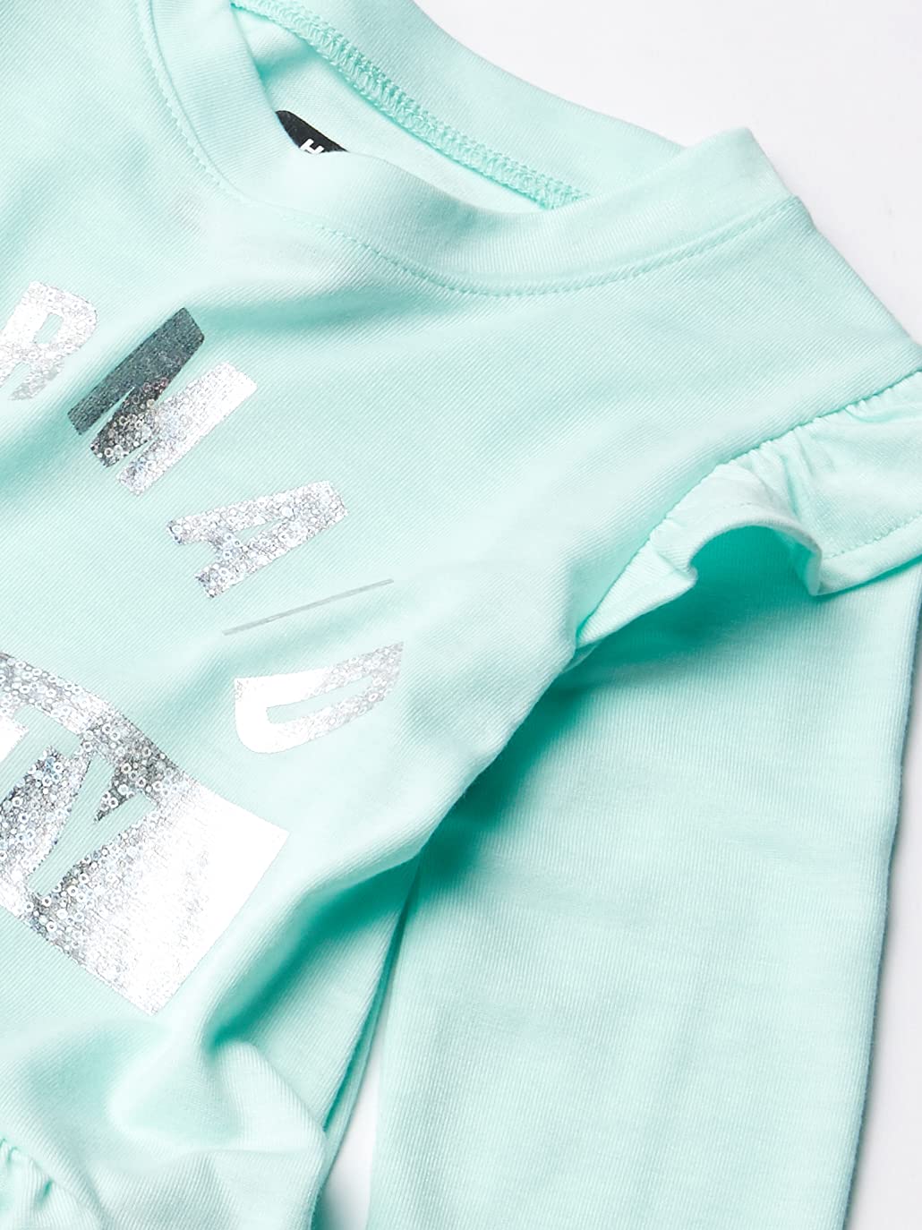 Hurley Baby Girls' Long Sleeve Top and Leggings 2-Piece Outfit Set, Mint Candy, 3T