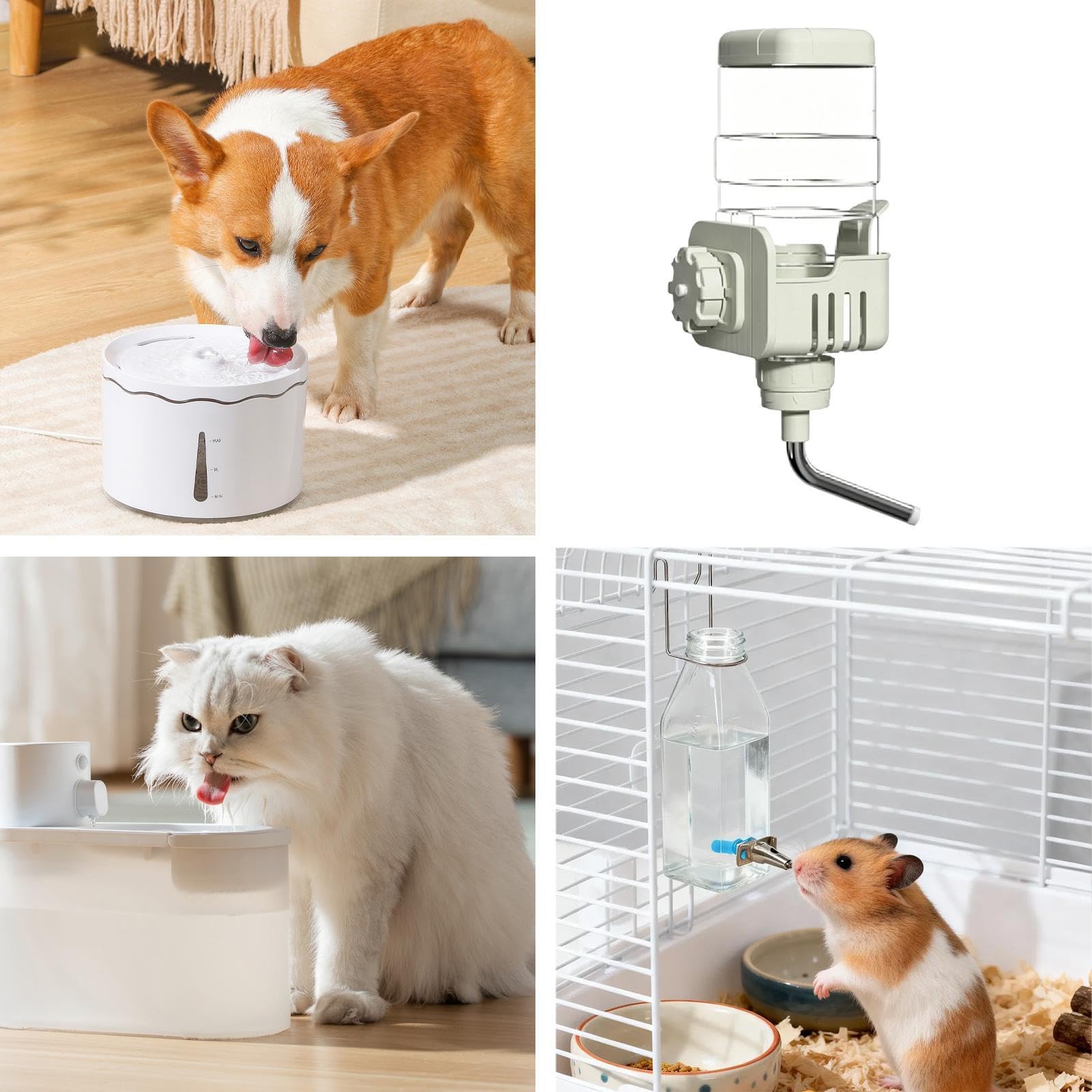 Bebedero Hámster Bebedero 750 ml Chinchilla | Dispensador Agua Hurón para Dueños de Mascotas Amantes de Animales Hogar Apartamento Salón Dormitorio Estudio