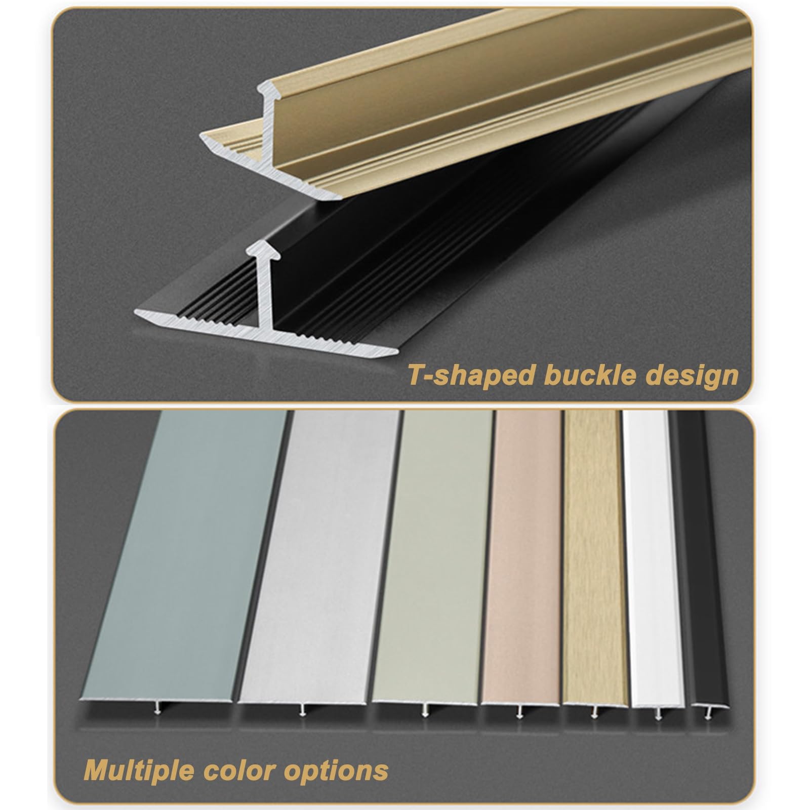 Strisce Divisorie Per Porte A Forma Di T In Alluminio Da 3 Pezzi Da 90 Cm, Barra Di Giunzione Piatta In Metallo Per Piastrelle, Fessure Tra Soglie Di Porte(Rose gold,5cm)