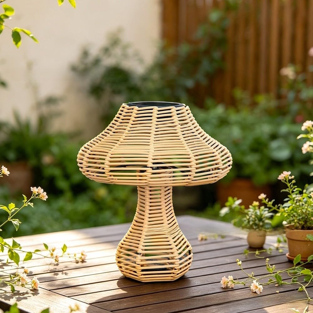 per lampada per solare a in Rattan per Giardino Impermeabile