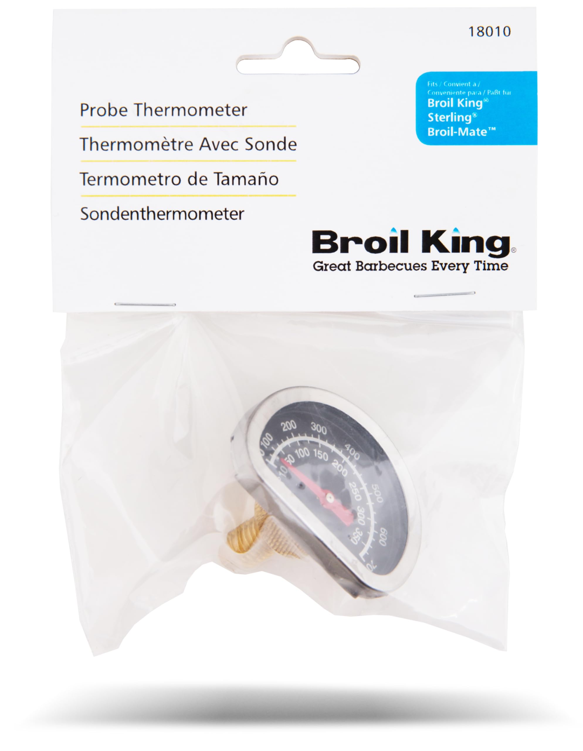 Broil King 18010 Piccolo coperchio indicatore di calore, griglie a gas Broil-Mate e Sterling, argento, 17,8 x 11,4 x 3,17 cm