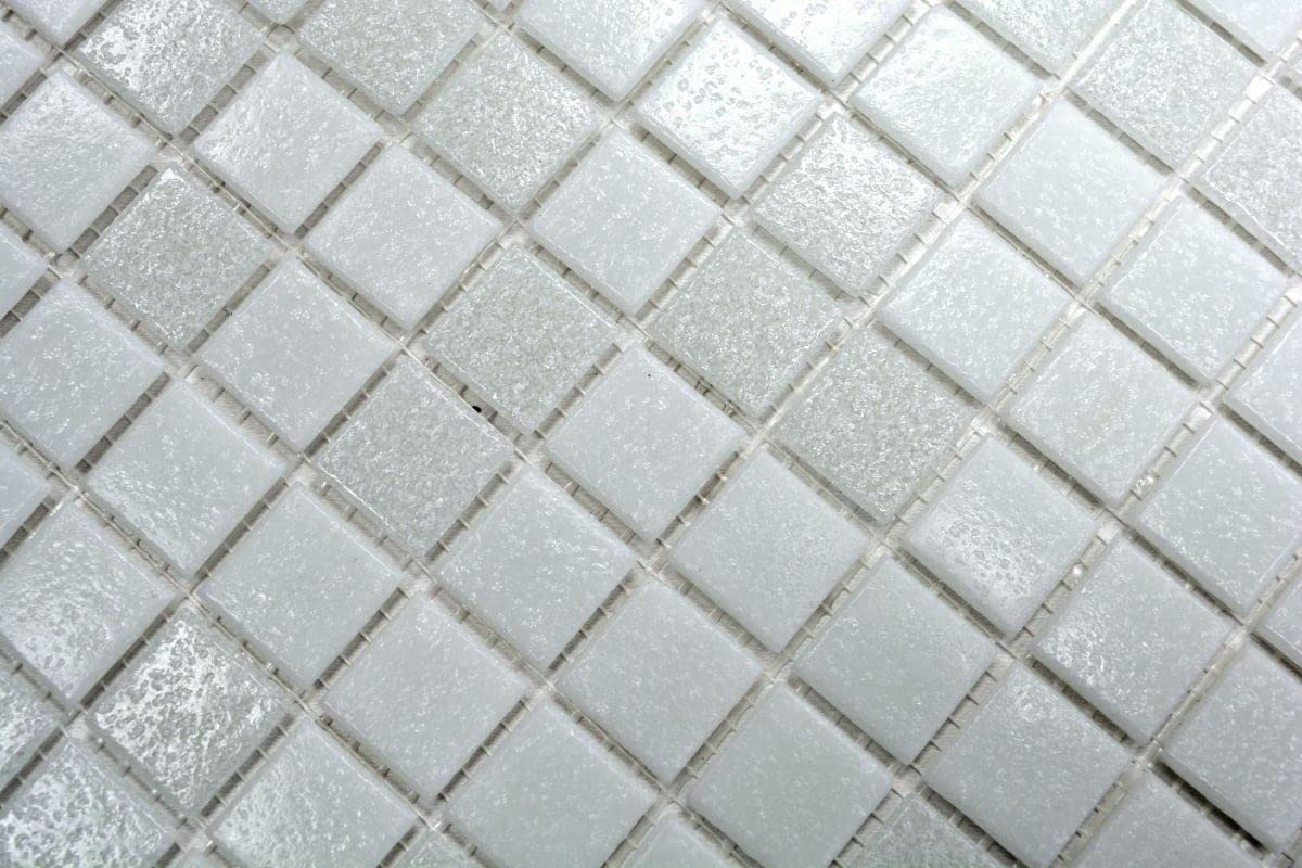 Carreaux De Mosaïque Verre Carrara MOSANI 30x30 - Blanc Gris Mat - Neuf