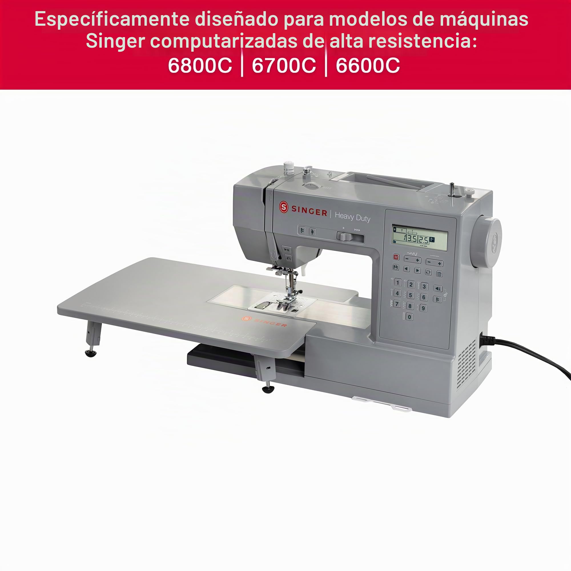 Singer Mesa Extensible, Color Gris