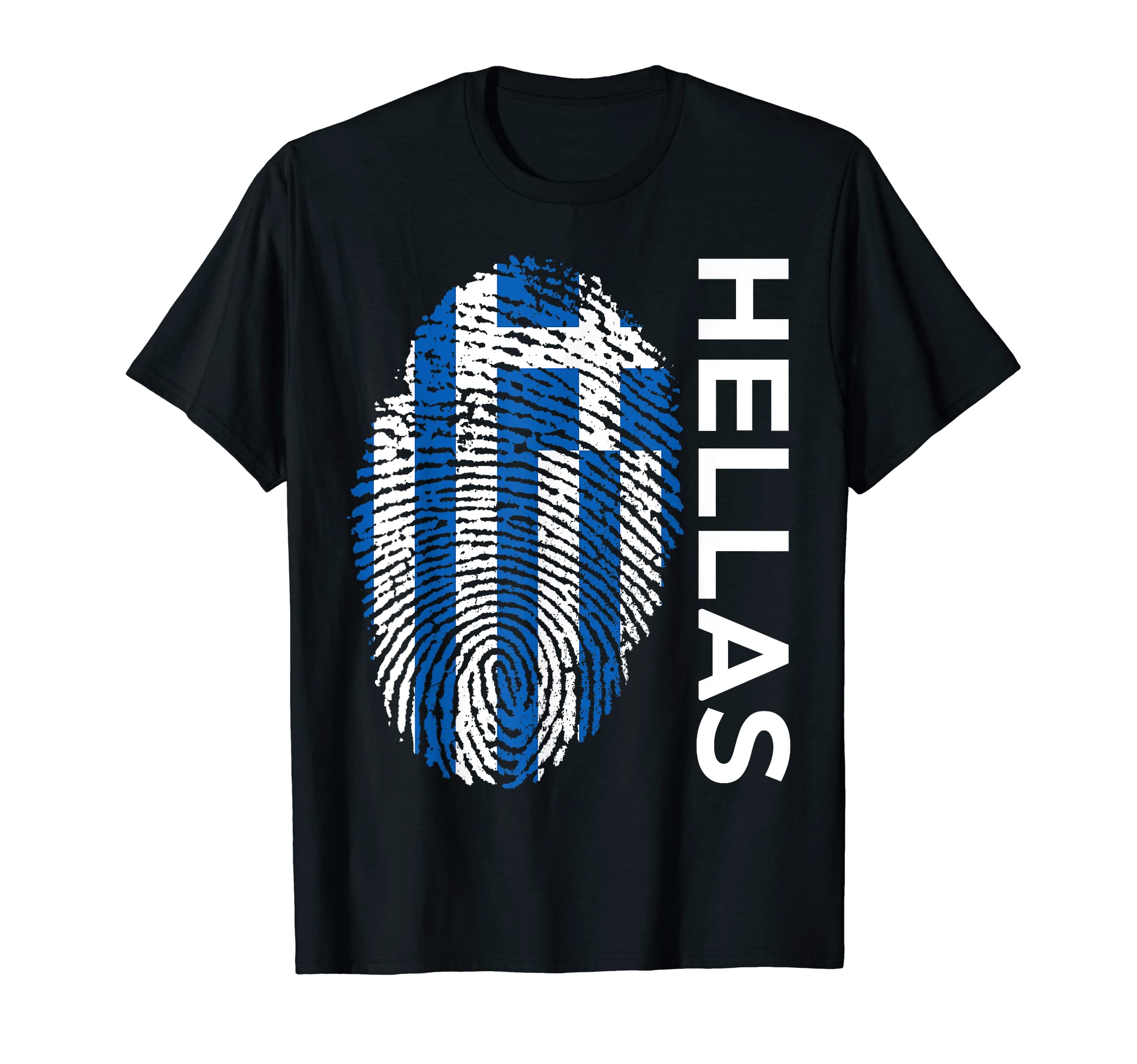 Greece Flag T-Shirt, Black