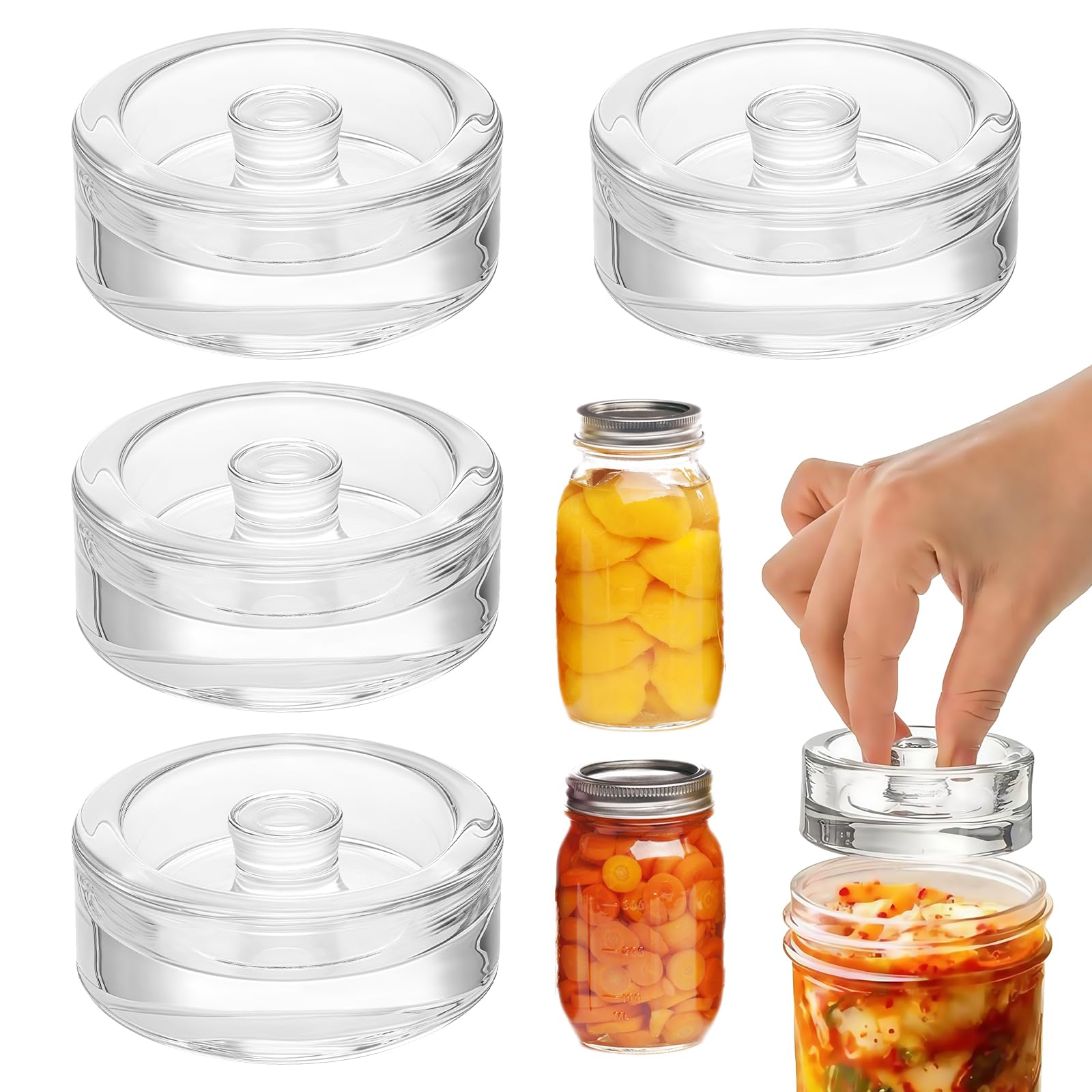 Pesos de vidrio para fermentar tarro fermentación pesado con mango piedra chucrut kimchi
