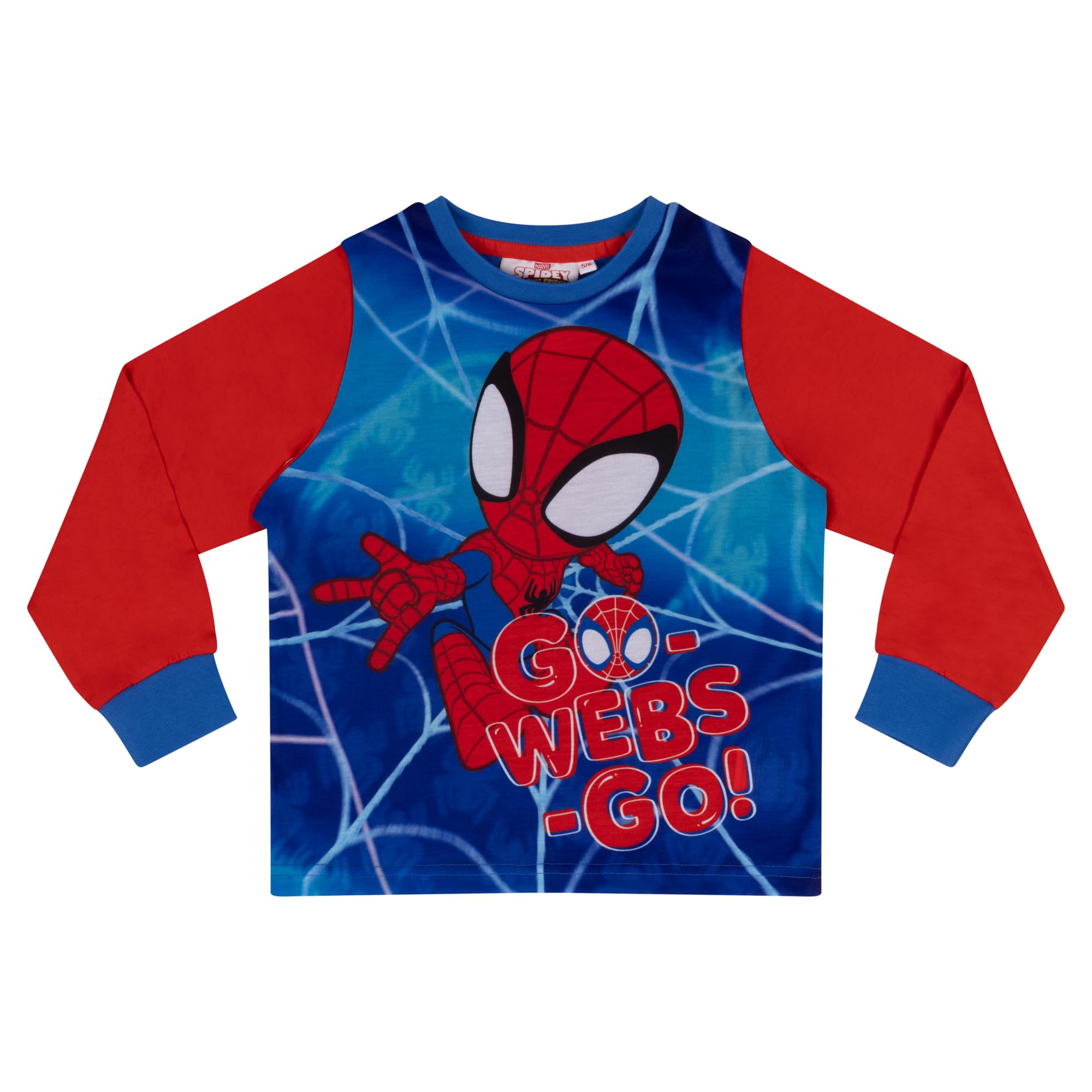 Marvel Press Spiderman Spidey e i Suoi Fantastici Amici, Confezione da 2, Cotone Pigiama a Maniche Lunghe, Red/Blue, Rosso