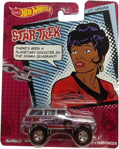 Mattel Hot Wheels 2013 Star Trek Pop Culture Teniente Uhura 1988 Jeep Wagoneer - Coche fundido a presión