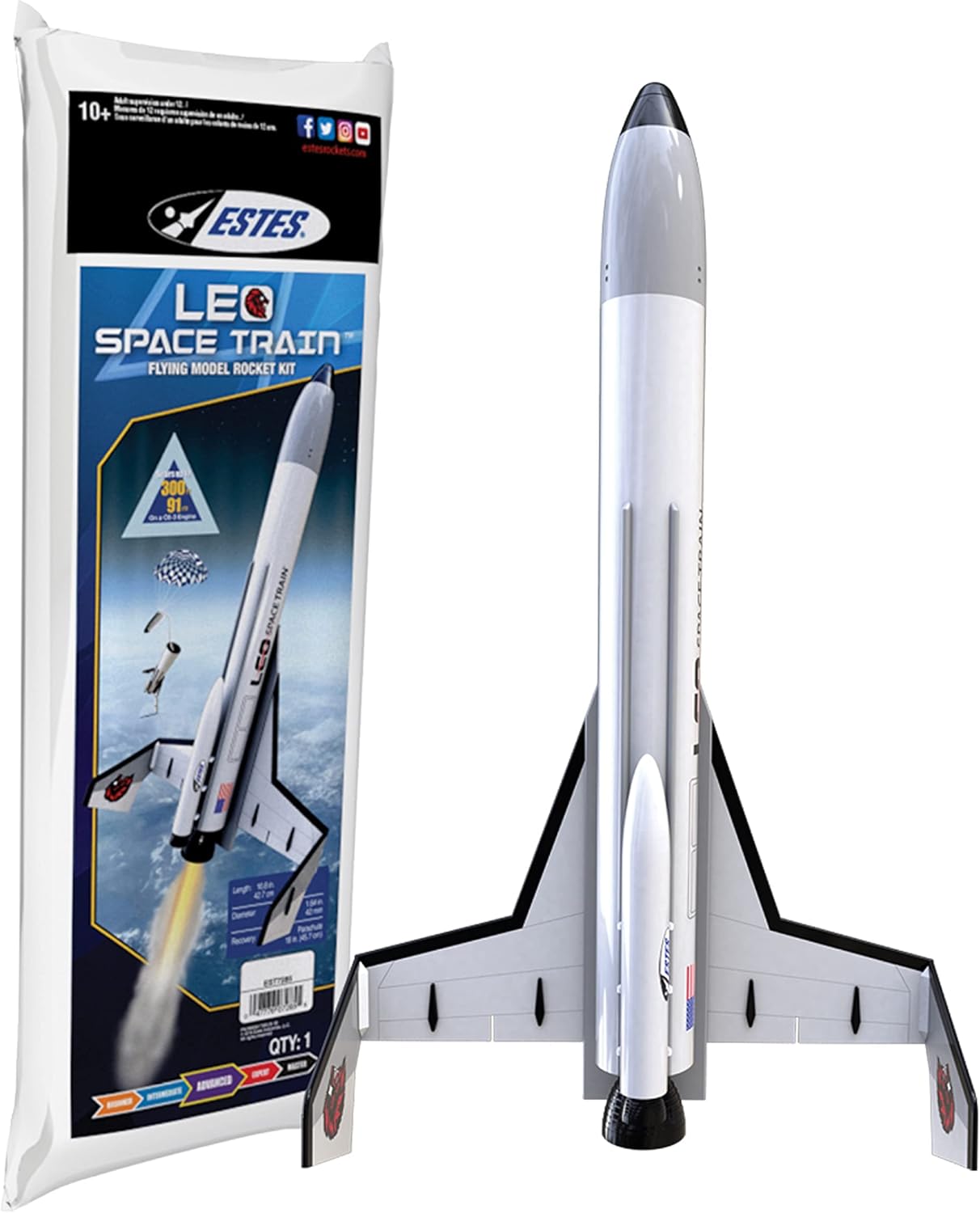 Estes Leo Space Train Flying Model Rocket Kit 7285 | Advanced Level Build, Multi