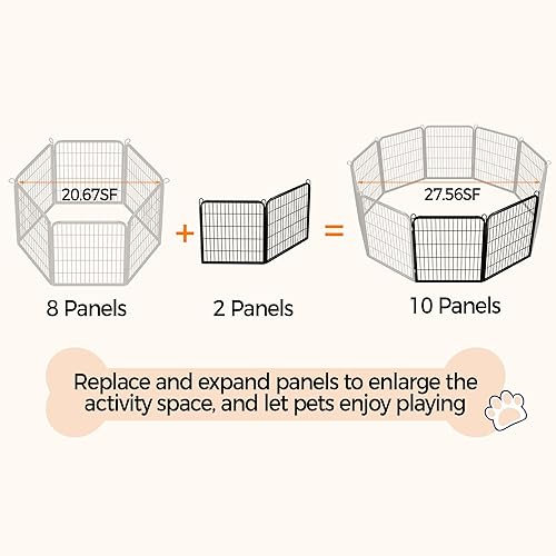 Vista 95 de Yaheetech - Corralito para perros, para uso en interiores y exteriores, valla de metal resistente para cachorros, corral de ejercicio para casa