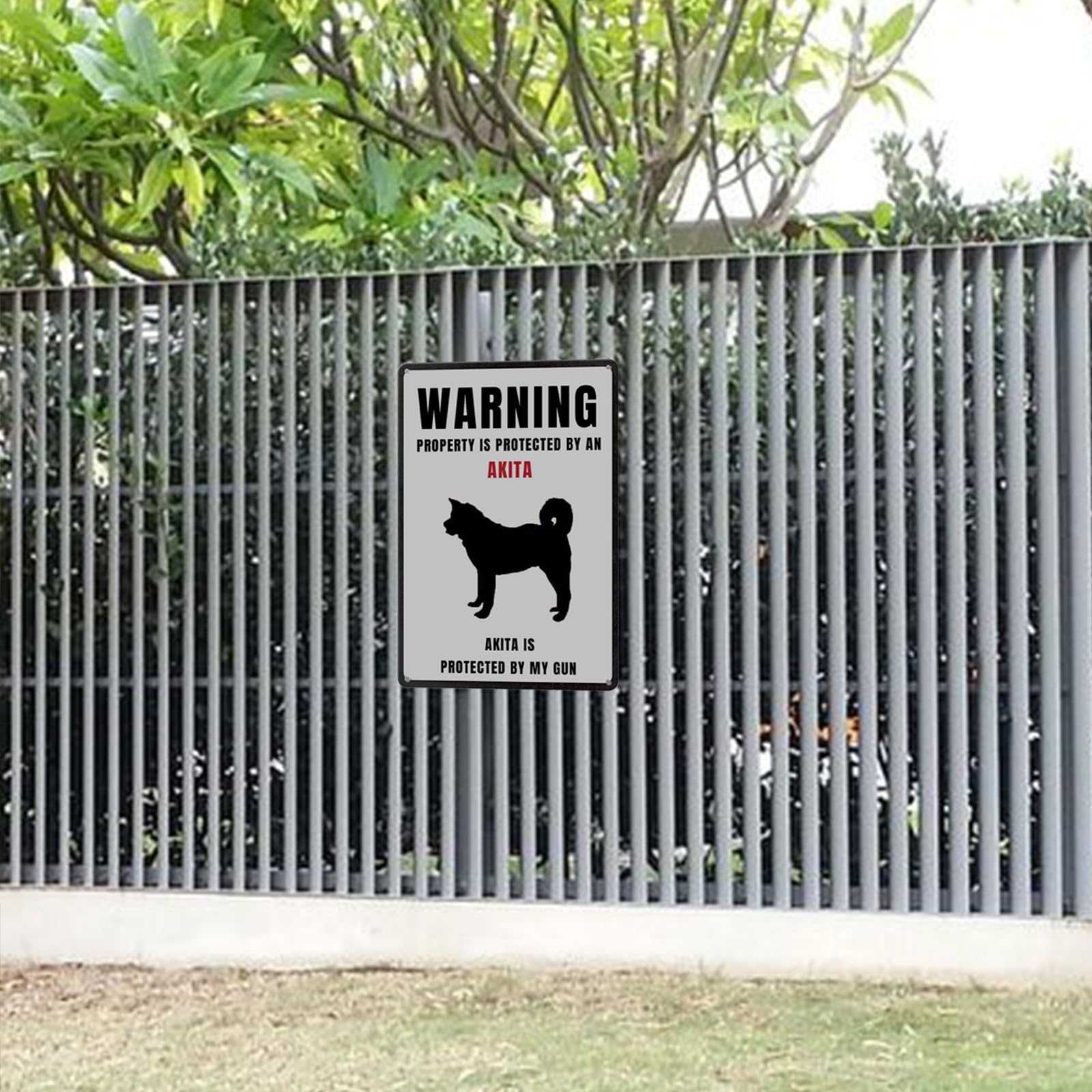 Amazon.co.jp: snowsun 犬 ブリキ看板 Warning Property Is Protected