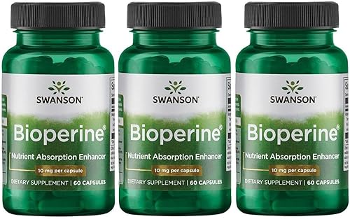 Swanson Bioperine 10 mg 60 cápsulas (paquete de 3)
