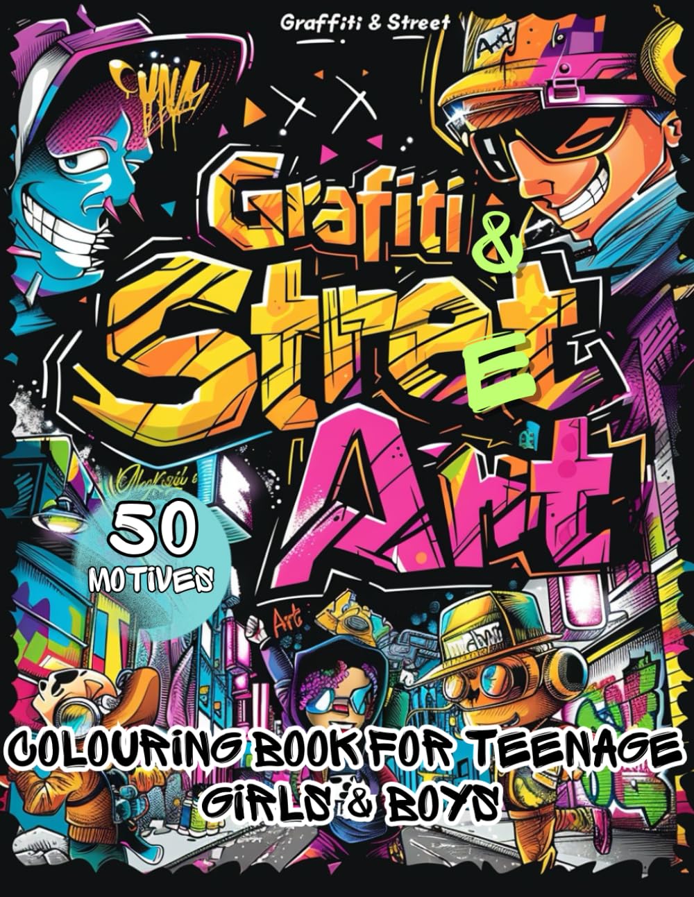 Graffiti & Street Art Colouring Book for Teenage Girls and Boys: 50 Captivating Designs to Colour and Relax | Perfect Gift for Teenagers and Adults